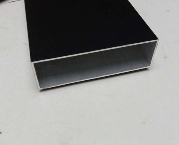 80*25*1mm亚光磨沙黑色铝合金方管 广泛用于做玻璃隔断立柱装饰用