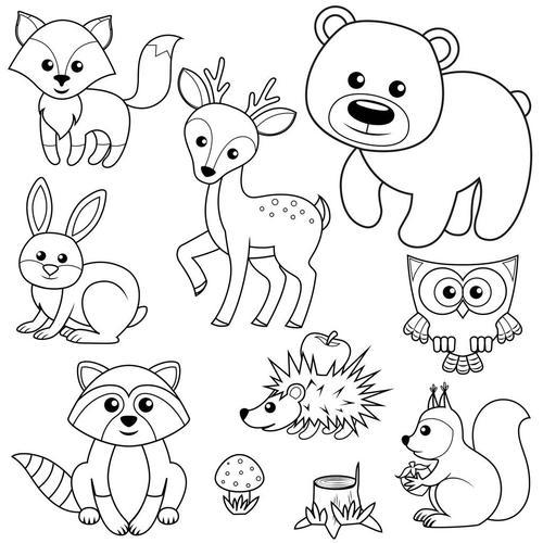 森林动物简笔画图片大全大图森林动物图片简笔画