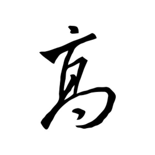 王羲之行书"高"字的书法图片