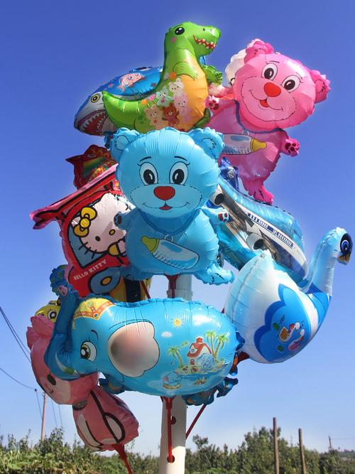 61儿童节中大号卡通夹片气球幼儿园地推扫码礼品路边街卖动物气球