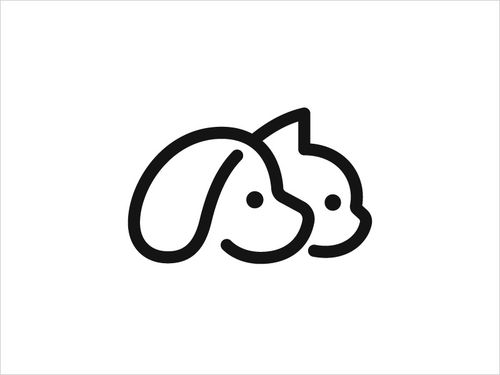 猫与狗的标志logo设计