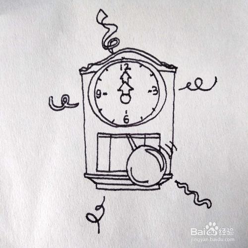 如何画一个跨新年钟声敲响的钟表简笔画/儿童画