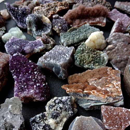 天然紫水晶彩晶块异象晶簇摆件小矿标石教学矿物标本装饰原石招财