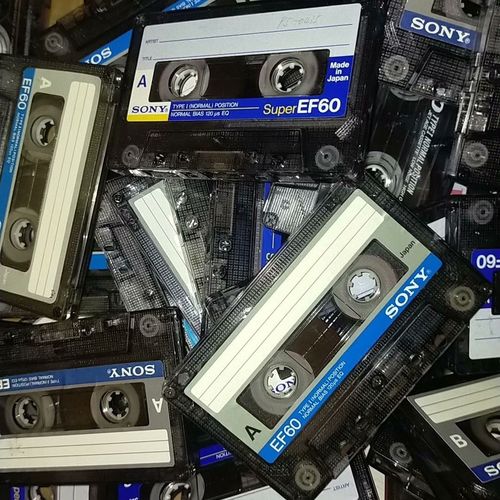 16盘装磁带蓝色sony ef60空白带有录音无盒卡座可翻录卡带