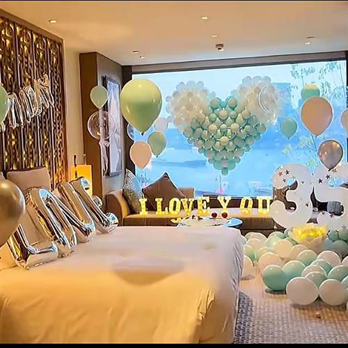 生日惊喜布置酒店房间卧室男朋友ktv表白气球灯创意场景装饰用品
