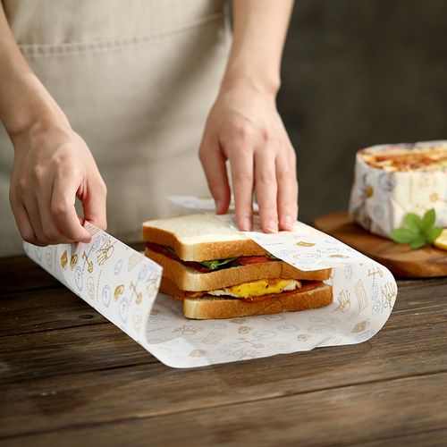 三明治包装纸可切早餐卷饼汉堡纸自制饭团食品三文治防油烘焙垫纸