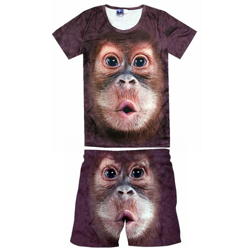 猴子恤恶搞笑大猩猩衣服两件件套夏季男装个性休闲运动套装
