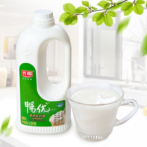 特价牛奶1仁_光明酸奶 低温酸奶畅优原味酸牛奶早餐大桶1100g*2桶/1桶