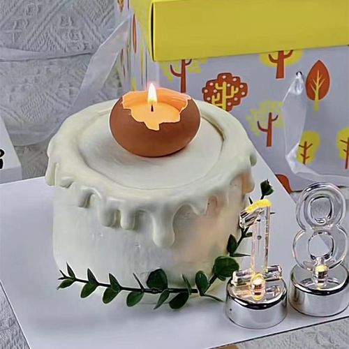 蛋壳蜡烛生日蛋糕烘焙装饰摆件破蛋日鸡蛋简约奶油甜品台装扮用品