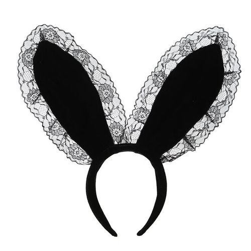vieruodis_蕾丝兔耳朵发箍长耳朵兔耳朵头扣发箍发卡情趣配饰性感兔