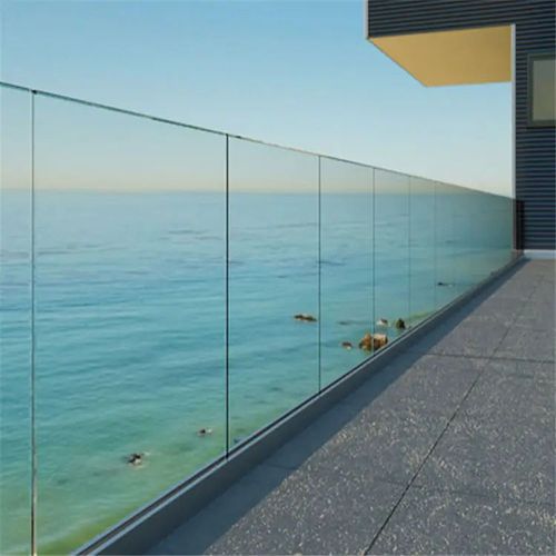 深圳广州东莞现代简约玻璃护栏楼梯玻璃扶手无框玻璃栏杆极简玻璃
