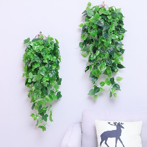 仿真绿萝壁挂植物花藤假花藤条塑料绿植客厅室内墙面吊篮墙壁装饰