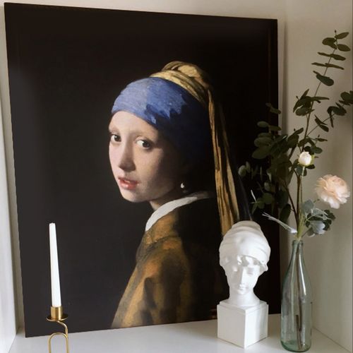 大尺寸装饰无画框 戴珍珠耳环的少女 马蒂斯 抽像 古典油画