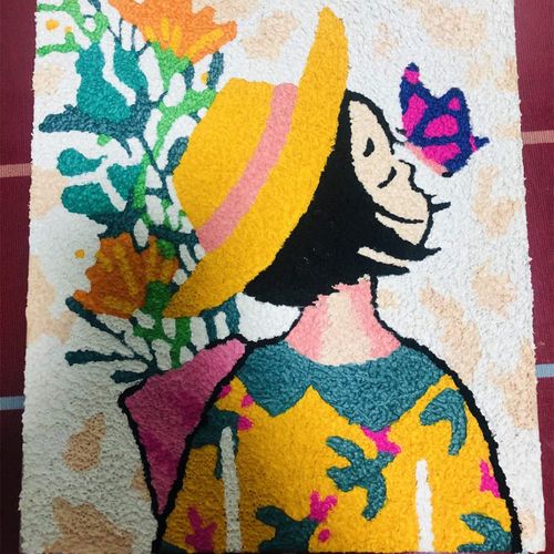 黏土画材料包_多款花朵动物清新系列彩印底板纸浆画手