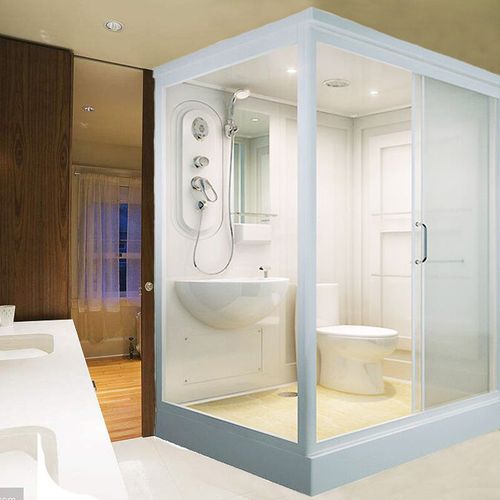 整体淋浴房一体式集成卫生间家用宾馆长方形扇弧形带马桶蹲坑厕所