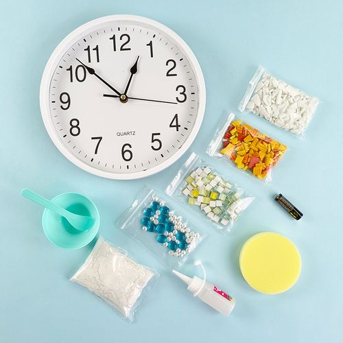 手工diy自己做自制挂钟时钟创意拼贴粘贴制作儿童成人玩具材料包