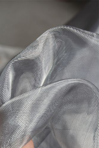硬纱质特殊造型材料 金属色尼龙钢丝网硬挺高密丝滑 服装设计面料