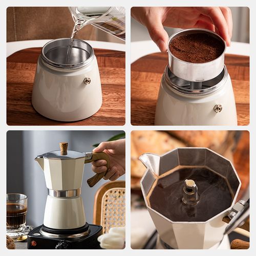 摩卡壶意式浓缩家用手冲咖啡壶不锈钢煮咖啡机器具电炉套装