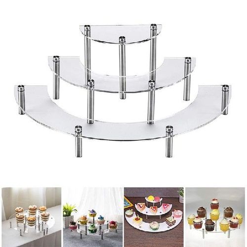 3 layer transparent removable cake display stand  for party