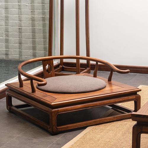新中式圈椅实木禅椅禅意老榆木单人茶椅客厅椅子太师椅仿古家具