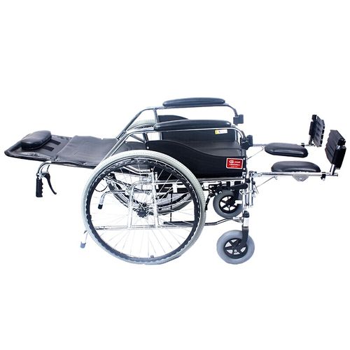 鱼跃牌(yuwell) 可折叠全躺型h008b手动轮椅车老人残疾人带坐便器餐桌