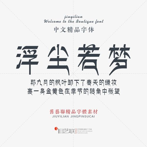 藏文样式时尚文艺个性艺术美化创意字体ps画册杂志logo设计素材pc