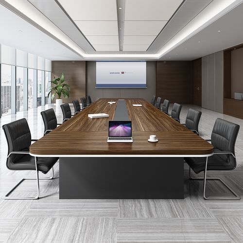 会议桌长桌加厚会议室大型方形接待洽谈桌椅组合会议桌