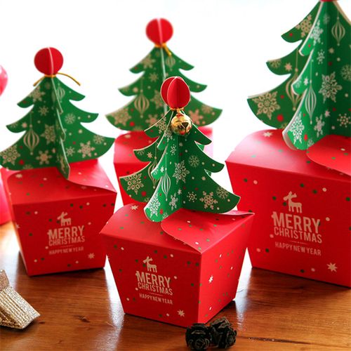 圣诞饼干包装盒圣诞树雪花酥牛轧糖纸盒圣诞节曲奇糖果苹果包装盒