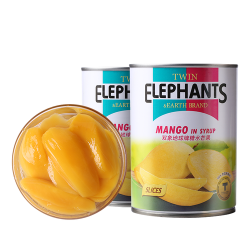 芒果罐头烘焙泰国双象水果罐头565g2罐商用进口水果罐头