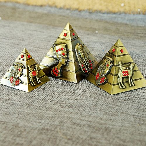 埃及金字塔摆件 金属工艺品模型 简约现代装饰组合小摆设摄影道具