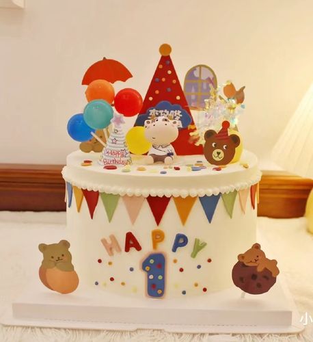 牛宝宝一周岁蛋糕装饰插件摆件小宝宝生日宴甜品台三角帽插牌搭配