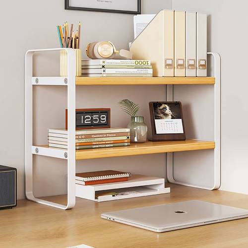 放在办公室桌上的小书架桌面书桌子收纳置物架子小型多层简易台面